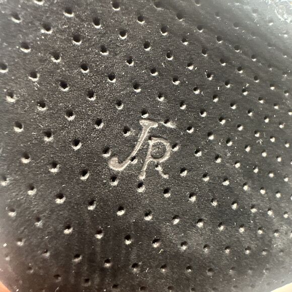 Jack Rogers Size 10 M Black Suede Peep Toe Booties Side Zip Stacked Heel Shoes - Picture 7 of 14